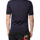 Dolce & Gabbana Blue Silk Collared Short Sleeves Polo T-shirt