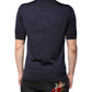 Dolce & Gabbana Blue Silk Collared Short Sleeves Polo T-shirt