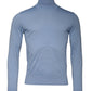 Dolce & Gabbana Light Blue Silk Turtleneck Pullover Sweater