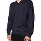 Dolce & Gabbana Navy Blue Silk V-neck Pullover Sweater