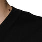 Dolce & Gabbana Black Cashmere V-neck Pullover Sweater