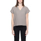Jacqueline De Yong Beige Cotton Blouse