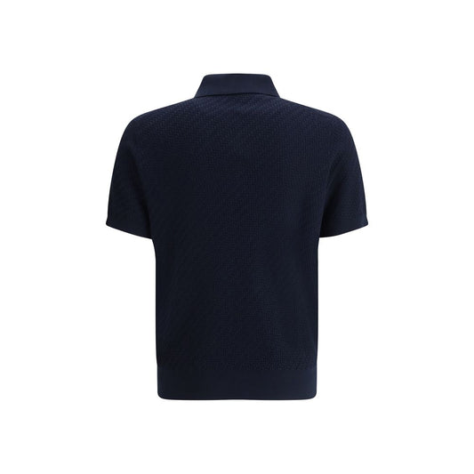 Brioni Polo Shirt with woven pattern.