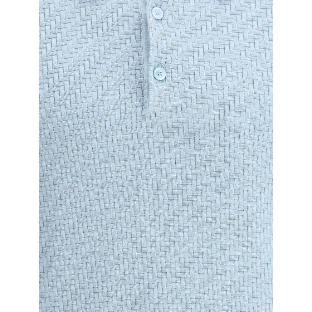 Brioni Polo Shirt with woven pattern.