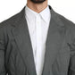 Dolce & Gabbana Gray Cotton Single Breasted Formal Blazer