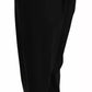 Dolce & Gabbana Black Wool High Waist Pleat Front Cropped Pants
