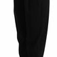 Dolce & Gabbana Black Wool High Waist Pleat Front Cropped Pants