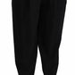 Dolce & Gabbana Black Wool High Waist Pleat Front Cropped Pants