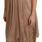 Dolce & Gabbana Brown Silk Sleeveless Shift Maxi Dress
