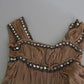 Dolce & Gabbana Brown Silk Sleeveless Shift Maxi Dress