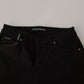 Dolce & Gabbana Black Mid Waist Slim Denim Cotton Stretch Jeans