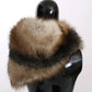 Dolce & Gabbana Brown Fox Tail Fur Shawl Neck Wrap Cover Collar Scarf