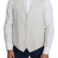 Dolce & Gabbana Off-White Cotton Silk Formal Coat Vest