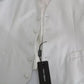 Dolce & Gabbana Off-White Cotton Silk Formal Coat Vest