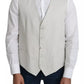 Dolce & Gabbana Off-White Cotton Silk Formal Coat Vest
