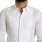 Dolce & Gabbana White Formal Tuxedo Dress GOLD Shirt
