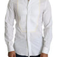 Dolce & Gabbana White Formal Tuxedo Dress GOLD Shirt