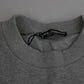 Dolce & Gabbana Gray Crown King Print Cotton Pullover Sweater