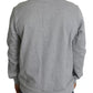Dolce & Gabbana Gray Crown King Print Cotton Pullover Sweater