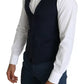 Dolce & Gabbana Navy Blue Men Formal Dress Waistcoat Vest