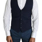 Dolce & Gabbana Navy Blue Men Formal Dress Waistcoat Vest