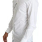 Dolce & Gabbana White Cotton Formal Dress Top GOLD Shirt