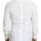 Dolce & Gabbana White Cotton Formal Dress Top GOLD Shirt