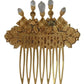 Dolce & Gabbana Gold Brass Clear Crystal Hair Stick Accessory Comb
