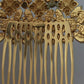 Dolce & Gabbana Gold Brass Clear Crystal Hair Stick Accessory Comb