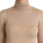 Dolce & Gabbana Beige Cashmere Silk Turtleneck Pullover Sweater