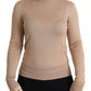 Dolce & Gabbana Beige Cashmere Silk Turtleneck Pullover Sweater