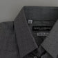 Dolce & Gabbana Gray SICILIA Dotted Semi Fitted Formal Shirt