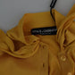 Dolce & Gabbana Yellow Silk Knit Pullover Ascot Collar Top