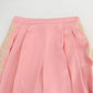 Dolce & Gabbana Pink Lace Trimmed Silk Satin Wide Legs Pants