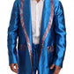 Dolce & Gabbana Blue Jacquard Silk Formal 2 Piece Set Suit