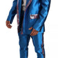 Dolce & Gabbana Blue Jacquard Silk Formal 2 Piece Set Suit