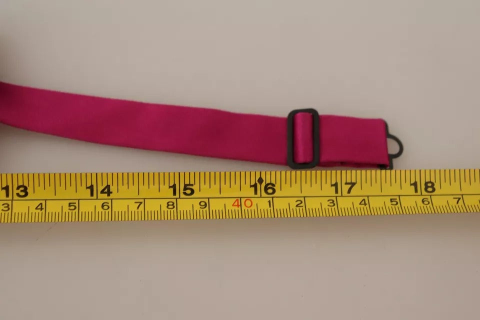 Dolce & Gabbana Pink 100% Silk Adjustable Neck Bow Tie Men Mens