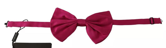 Dolce & Gabbana Pink 100% Silk Adjustable Neck Bow Tie Men Mens