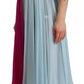 Dolce & Gabbana Fuchsia Light Blue Silk Two Tone Midi Dress