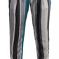 Dolce & Gabbana Blue Striped Silk Tapered Pants