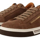 Dolce & Gabbana Brown Suede Logo Low Top Sneakers Men Shoes