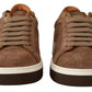 Dolce & Gabbana Brown Suede Logo Low Top Sneakers Men Shoes