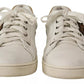 Dolce & Gabbana White Leather Heart Low Top Casual Sneakers Shoes