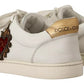 Dolce & Gabbana White Leather Heart Low Top Casual Sneakers Shoes