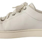 Dolce & Gabbana White Leather Heart Low Top Casual Sneakers Shoes