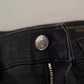 Dolce & Gabbana Gray Running Denim Stretch Logo Skinny Jeans