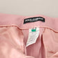 Dolce & Gabbana Pink Wool Mid Waist Tapered Pants