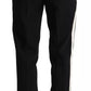 Dolce & Gabbana Black White Stripes Wool Tapered Pants
