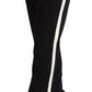 Dolce & Gabbana Black White Stripes Wool Tapered Pants