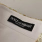 Dolce & Gabbana White Cotton Collared Long Sleeves Sequin Top Shirt